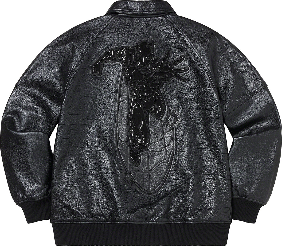Silver Surfer Leather Varsity Jacket view 10